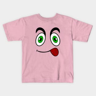 Cheeky Funny Face Cartoon Emoji Kids T-Shirt